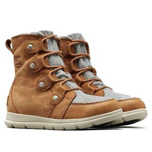 Sorel Explorer Joan Boots, Size 7, Camel Brown